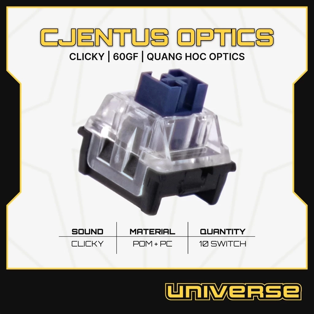 10 Switch CJENTUS Quang Học Optics Switch Clicky 60g POM + PC Bàn Phím Cơ Switch Quang Học Chân Ngắn