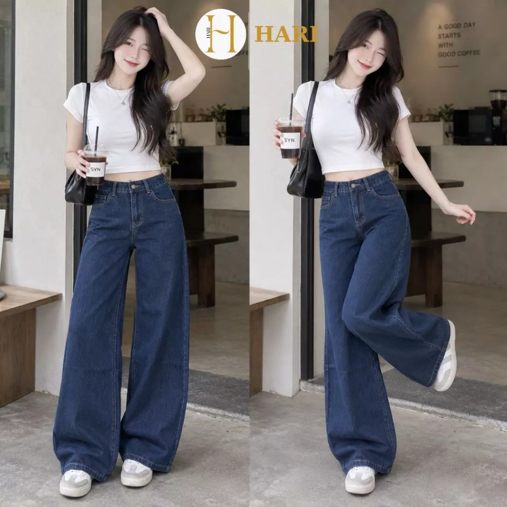 Quần jean ống rộng Hari ống suông ống 32cm 099