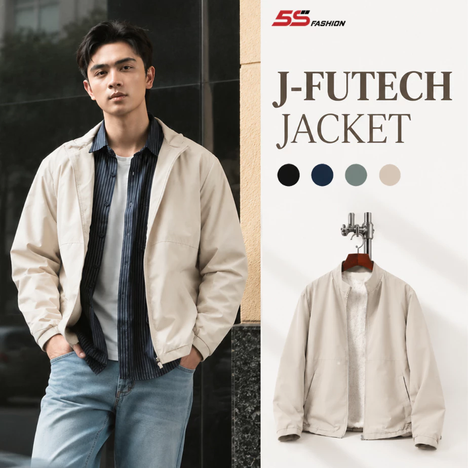 [GIÁ MỞ BÁN] Áo Khoác Nam Thời Trang Lót Lông Cổ Trụ J-FURTECH 5S FASHION, Nhẹ, Ấm, Lịch Lãm M0AKHR5005