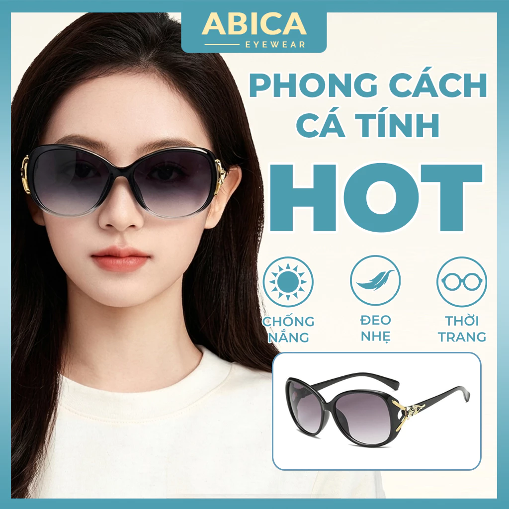 Kính mắt râm mát gọng cáo,mắt kính râm mát nữ cá tính thời trang Hàn Quốc chống tia cực tím 207