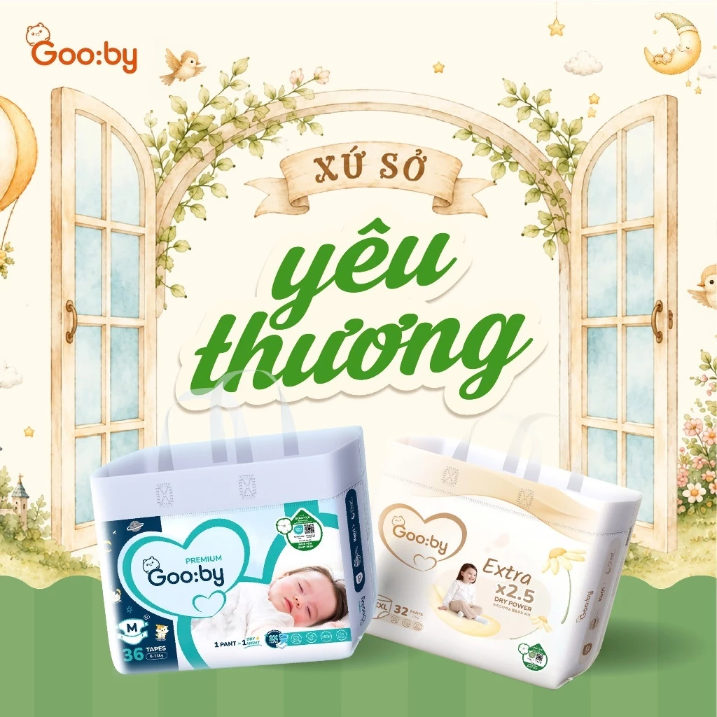 (CHÍNH HÃNG) Tã dán, tã quần Gooby cao cấp đủ size ngày NB66, S54, đêm M34, L30, XL28, XXL26, XXXL24