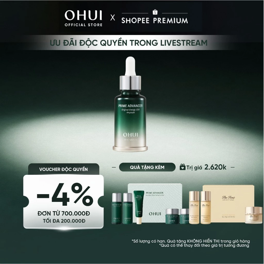[Lucie x OHUI]Tinh chất PDRN 90% chống nhăn tăng đàn hồi săn chắc da OHUI Prime Advancer Original Energy100 Ampoule 30ml