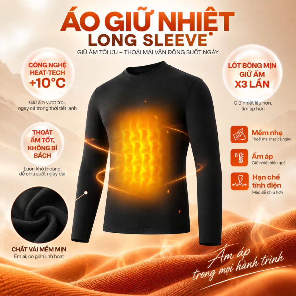 Áo Phông dài tay giữ nhiệt LONG SLEEVE SHIRT TORANO basic FWTL001