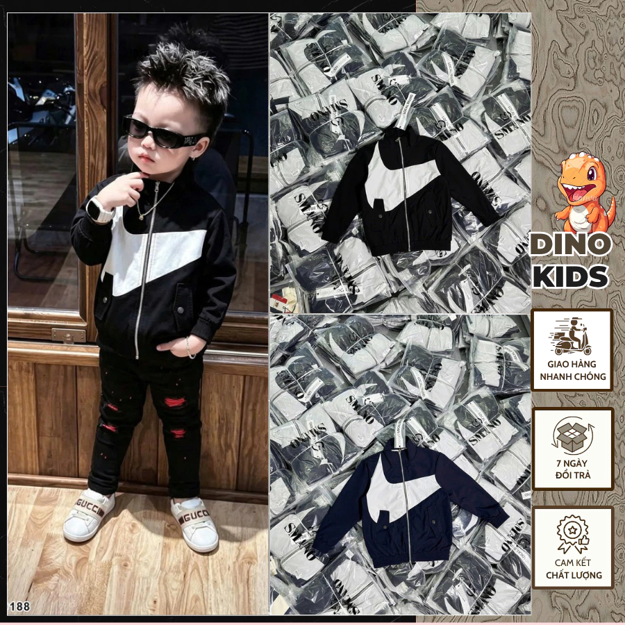 Áo Khoác Bomber Bé Trai In Logo To Cực Chất_ Áo Khoác Bé Trai Phong Cách Thể Thao Cao Cấp