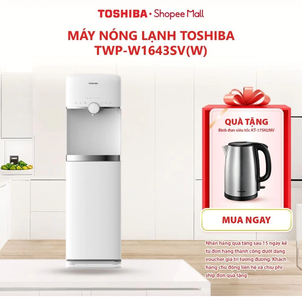 [Phí Lắp đặt 0Đ HN HCM] Máy lọc nước Toshiba RO nóng lạnh TWP-W1643SV(W)