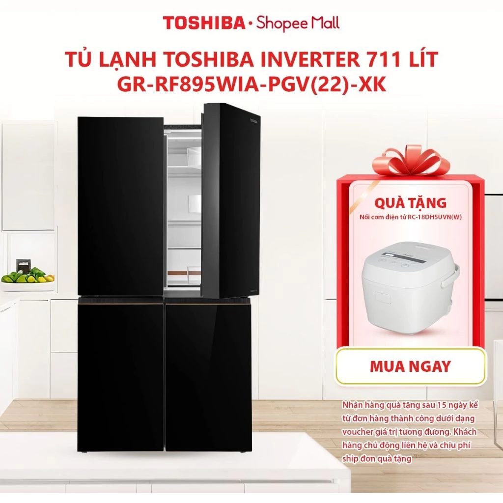 [FREESHIP] Tủ lạnh Toshiba Inverter 711 lít Multi Door GR-RF895WIA-PGV(22)-XK - Bảo hành 2 năm
