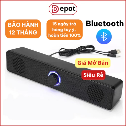 Loa máy tính để bàn âm thanh siêu BASS cực đã cho PC, Laptop, Tivi, có LED, âm thanh cực chất, dây cắm dài 1.6 mét.