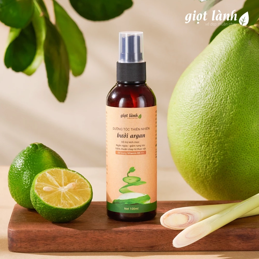 Xịt bưởi hỗ trợ mọc tóc, xịt dưỡng tóc giúp hỗ trợ kích mọc, giảm gãy rụng, thơm tóc Giọt Lành 100ml