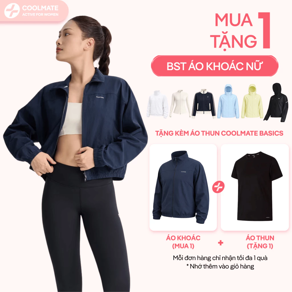 [MUA 1 TẶNG 1]BST Áo khoác Nữ Coolmate mặc hàng ngày, chạy bộ, trekking, tâp gym, khoác thể thao trượt nước chống UV