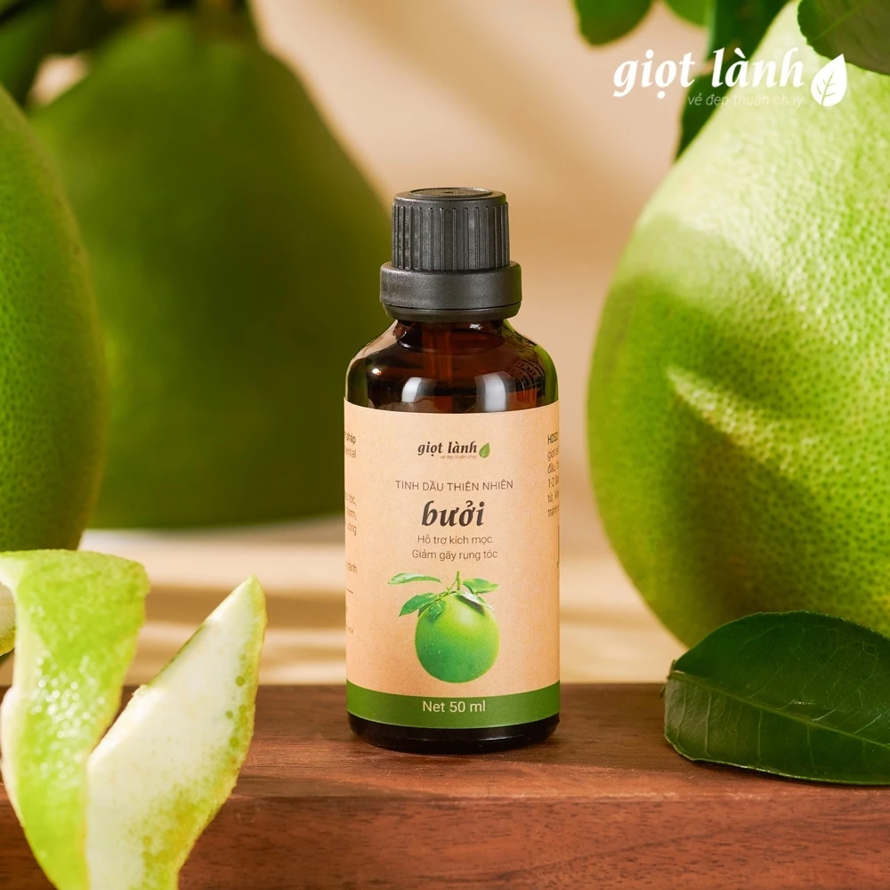 Tinh dầu bưởi nguyên chất -  hỗ trợ kích mọc tóc, giảm gãy rụng Giọt Lành 50ml