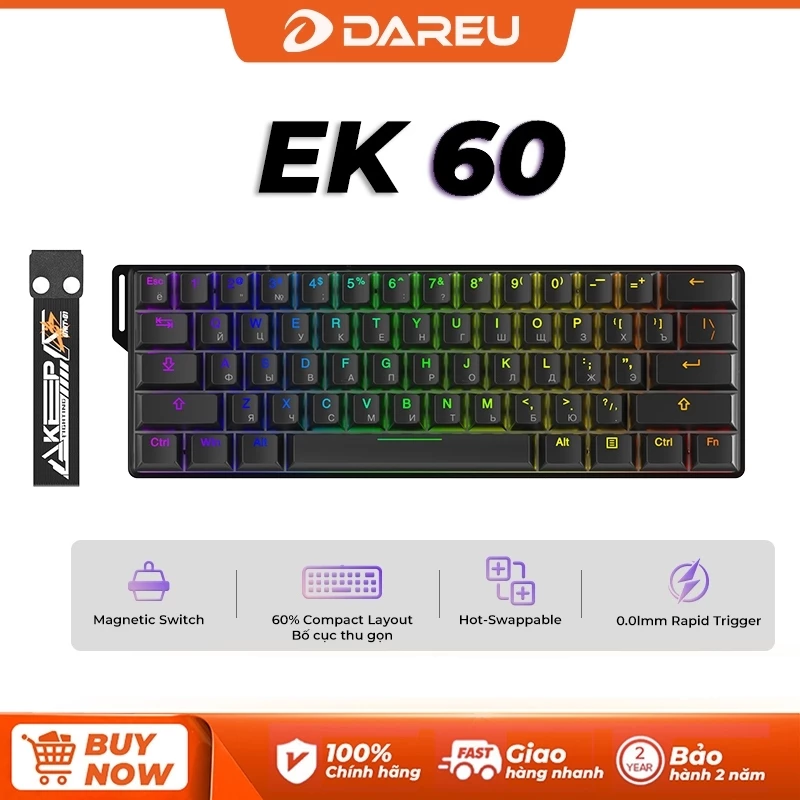 [Hot-Swap]DAREU EK60 Bàn Phím Cơ Gaming Magnetic Switch Tính Năng Rapid Trigger Keycap PBT Họa Tiết Địa Hình