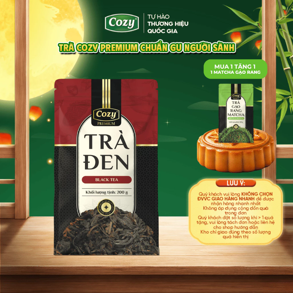 [MUA 1 TẶNG 1] Trà Đen Cozy Premium, Vị Trà Đậm, Hậu Vị Kéo Dài