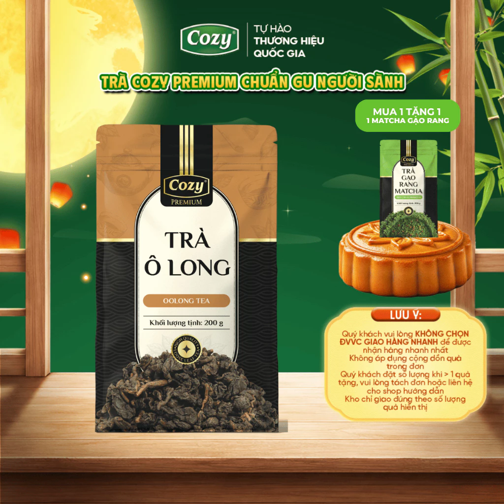 [MUA 1 TẶNG 1] Trà Ô Long Cozy Premium, Trà Olong Xanh Hương Trà Tự Nhiên Vị Thanh Chát Nhẹ