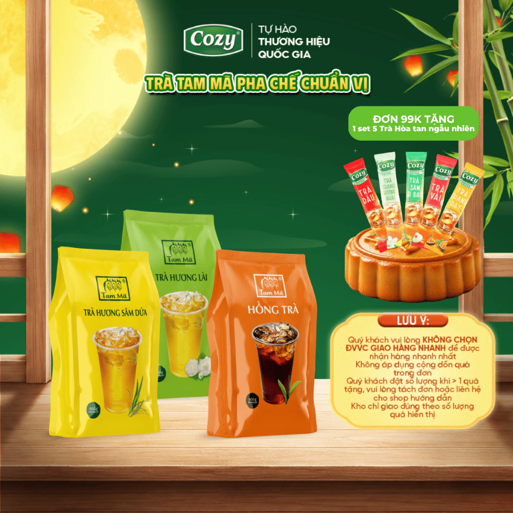 Combo 10 Hồng Trà Tam Mã, Trà Lá Chuyên Dụng Pha Trà Sữa, Vị Trà Đậm, Hương Thơm Nồng Gói 500gr