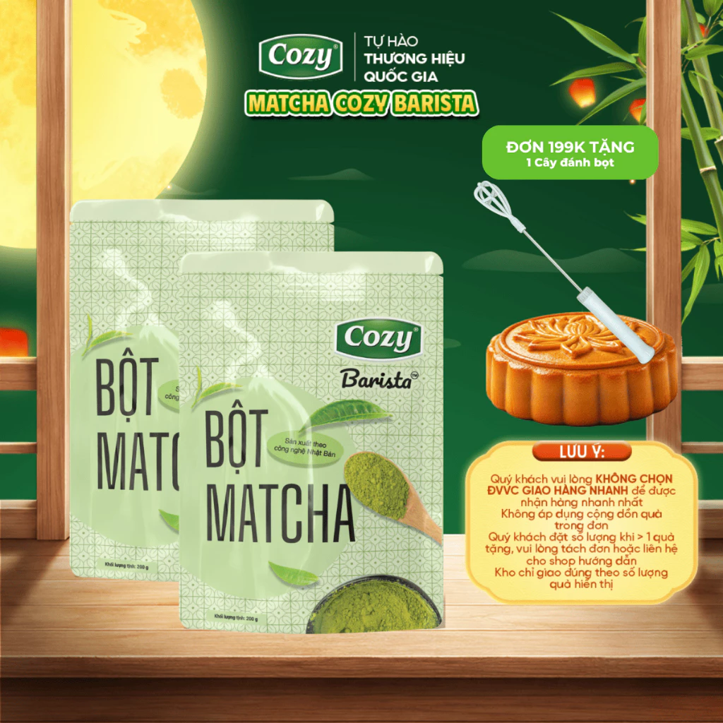 Combo Bột Matcha Cozy Barista, Bột Trà Xanh Cozy Bột Matcha Pha Latte Matcha Coldwisk Làm Bánh