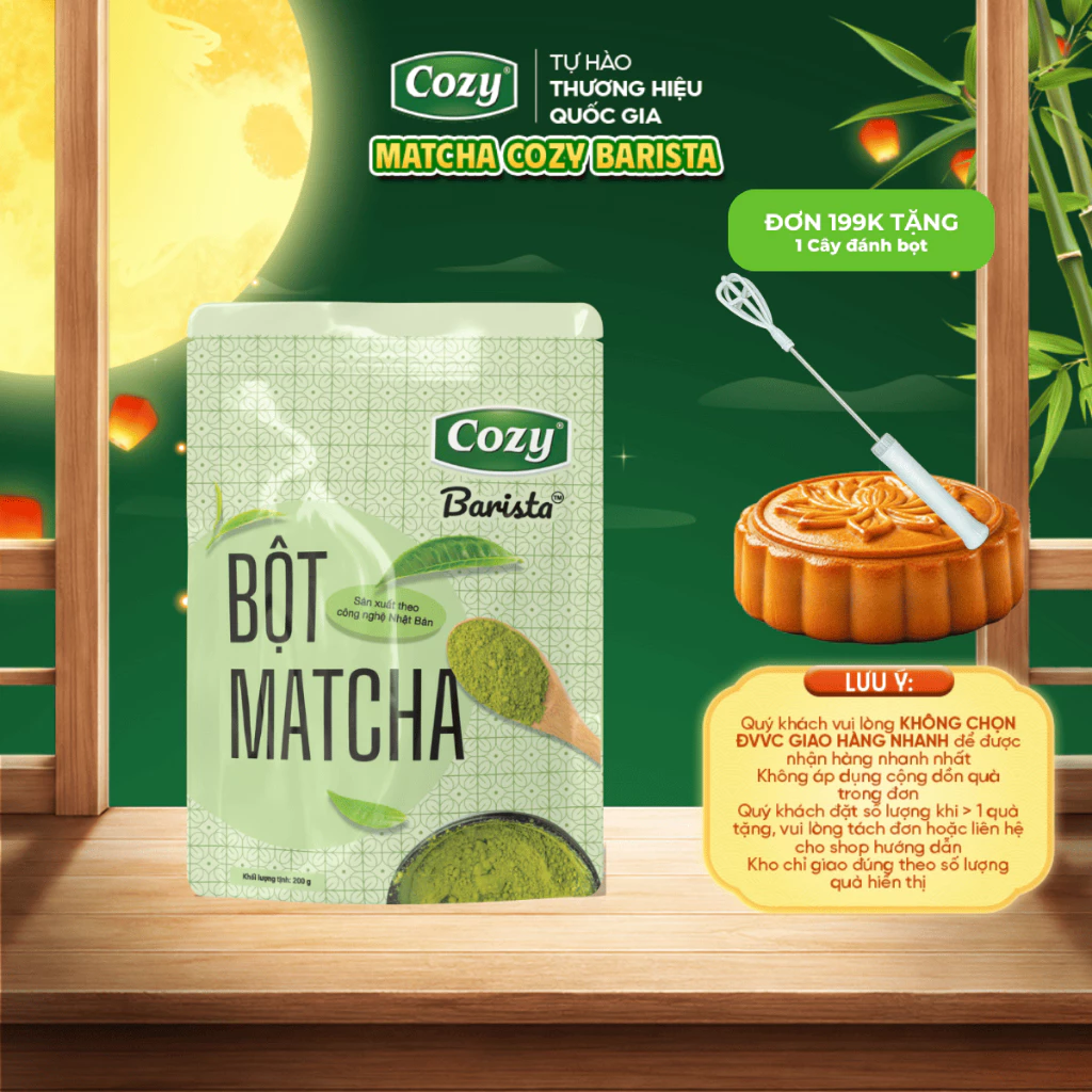 Bột Matcha Cozy Barista, Bột Trà Xanh Pha Matcha Latte Matcha Coldwisk Làm Bánh Kẹo