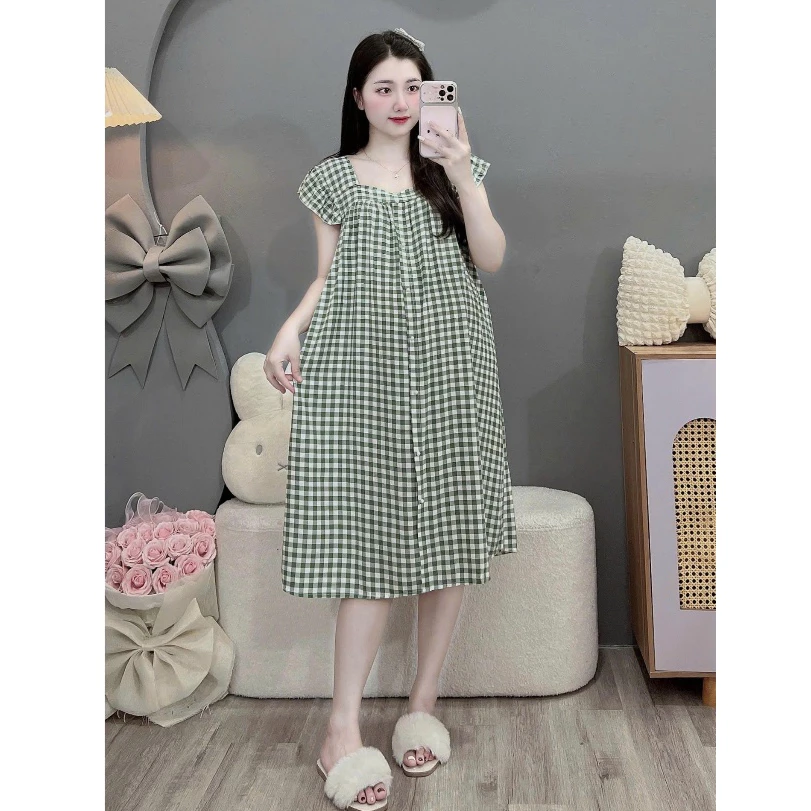 Váy lanh bầu siêu mát