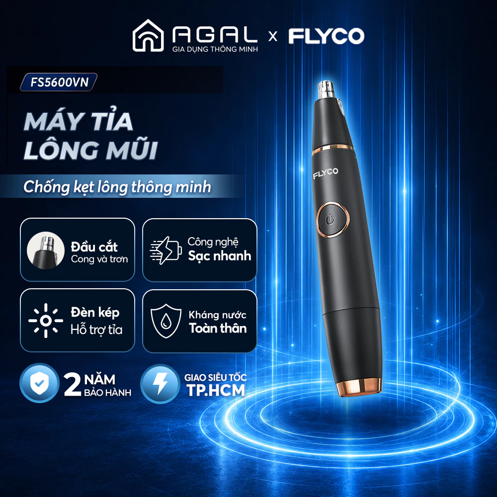 Máy Tỉa Lông Mũi Flyco FS5600VN Kháng nước toàn thân | Đèn soi hỗ trợ - Bảo hành 2 năm