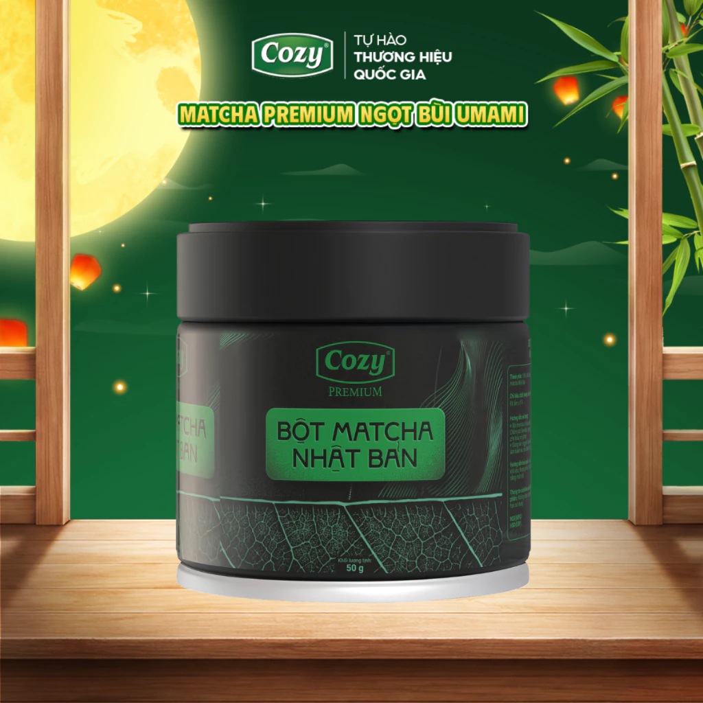 Bột Matcha Nhật Bản Cozy Premium, Matcha Pha Latte Đậm Vị Umami Từ Lá Trà Đầu Vụ Vùng Shizuoka