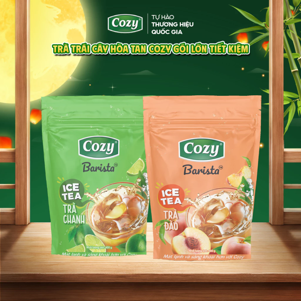 Trà Đào Cozy Hòa Tan, Trà Chanh Dành Pha Chế Làm Thạch Rau Câu Gói 400g Tối Ưu Chi Phí Bán Quán