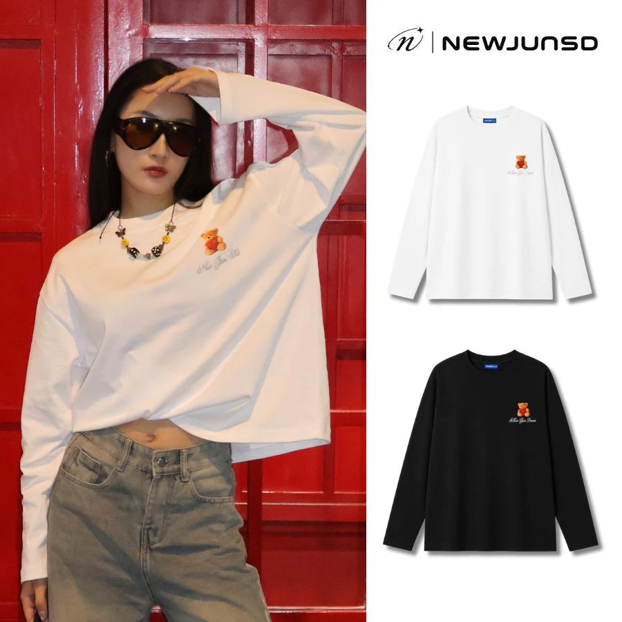 Áo Thun Longsleeve "BEAR KIM TUYẾN" Local Brand NEWJUNSD, Boxy LONGSLEEVE cotton 280GSM