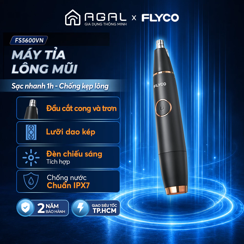 Máy tỉa lông mũi Flyco FS5600VN Cạo êm, không giật | Chống nước | Đèn soi hỗ trợ