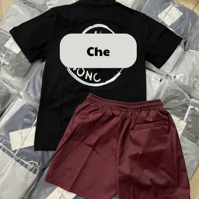 Bộ Thê thao Hè Monclve Nam Đi Biển Đỏ Mận Cao cấp , Set Bộ Nam Hè Cộc Tay Màu Đỏ Hot mềm mịn co giãn 4 chiều Cực Mát
