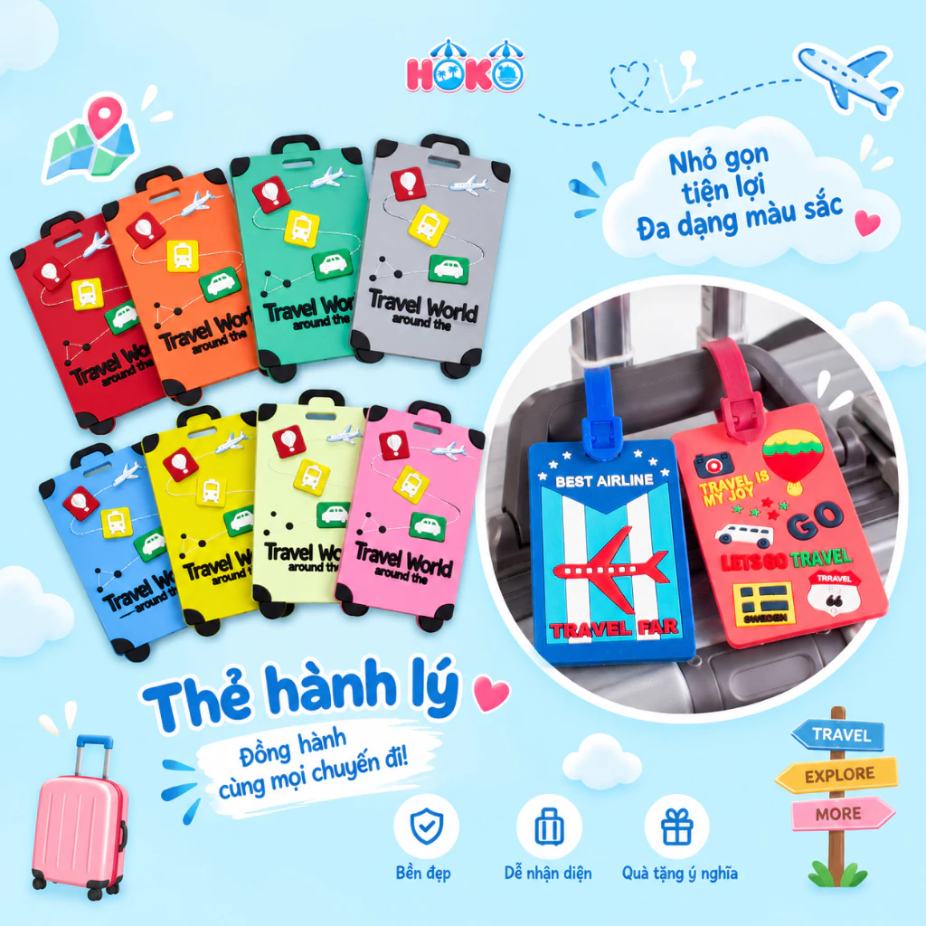 Thẻ Treo Hành Lý, Thẻ Tag Vali, Balo Du Lịch Chống Thất Lạc Đồ Cao Cấp, Nhỏ Gọn