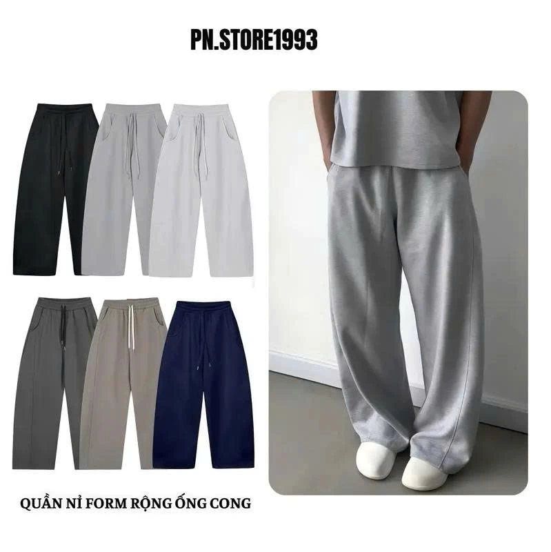 [Hàng mới về] Gusset Quần Nỉ 2 Da Form Ống Rộng Unisex Chất Liệu Mềm Mịn Không Bai Xù Thoai Mái Khi Mặc