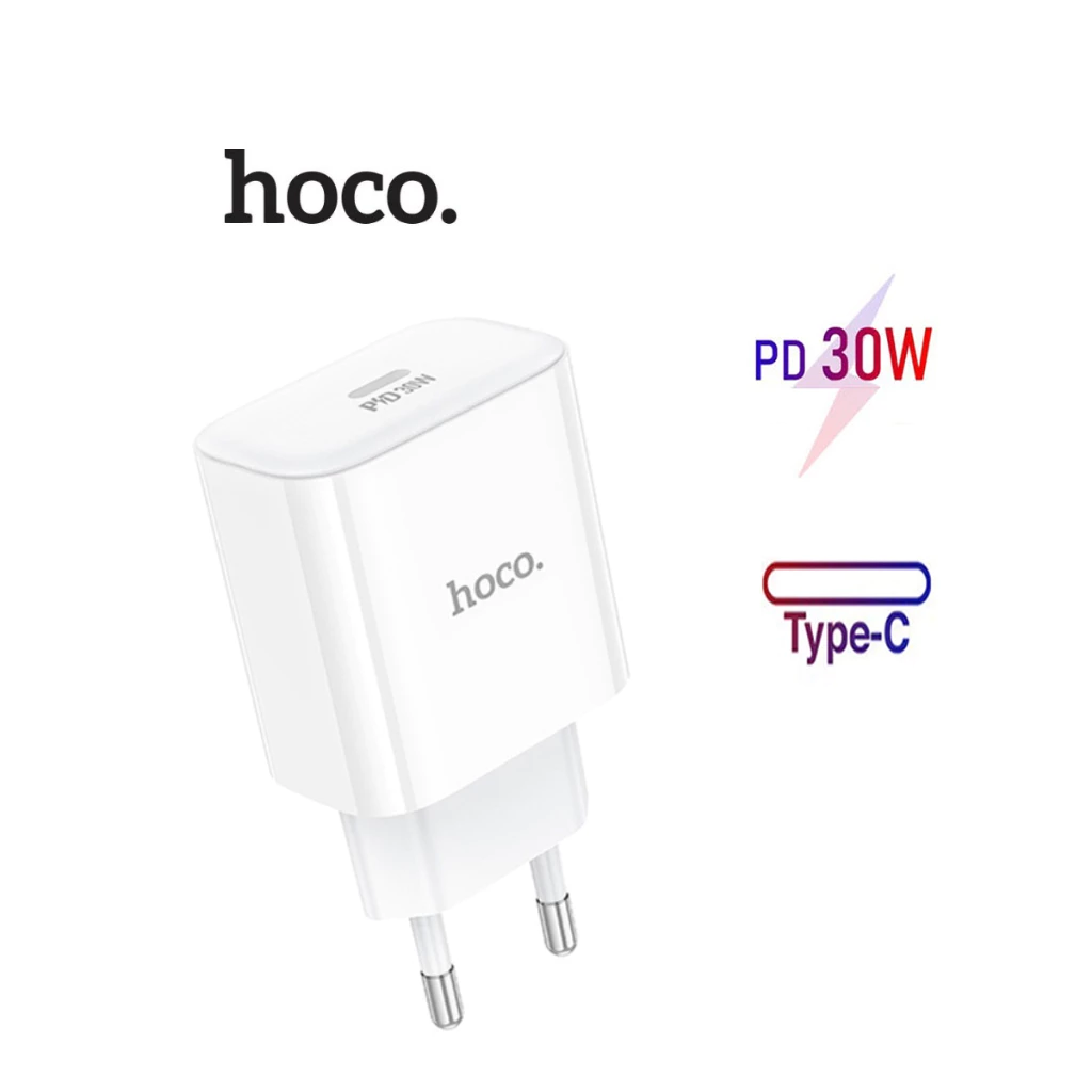 Củ sạc nhanh PD30W Hoco C76A Pro 1 cổng Type-C ,tương thích nhiều thiết bị,chân tròn