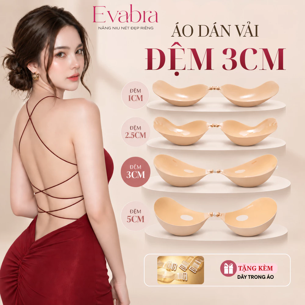 [Hỏa Tốc] Áo Dán Ngực EVA BRA Cài Trước Tạo Khe, Nâng Gom Ngực, Mút Độn Dày 3CM Ôm Cúp Tự Nhiên - 0127