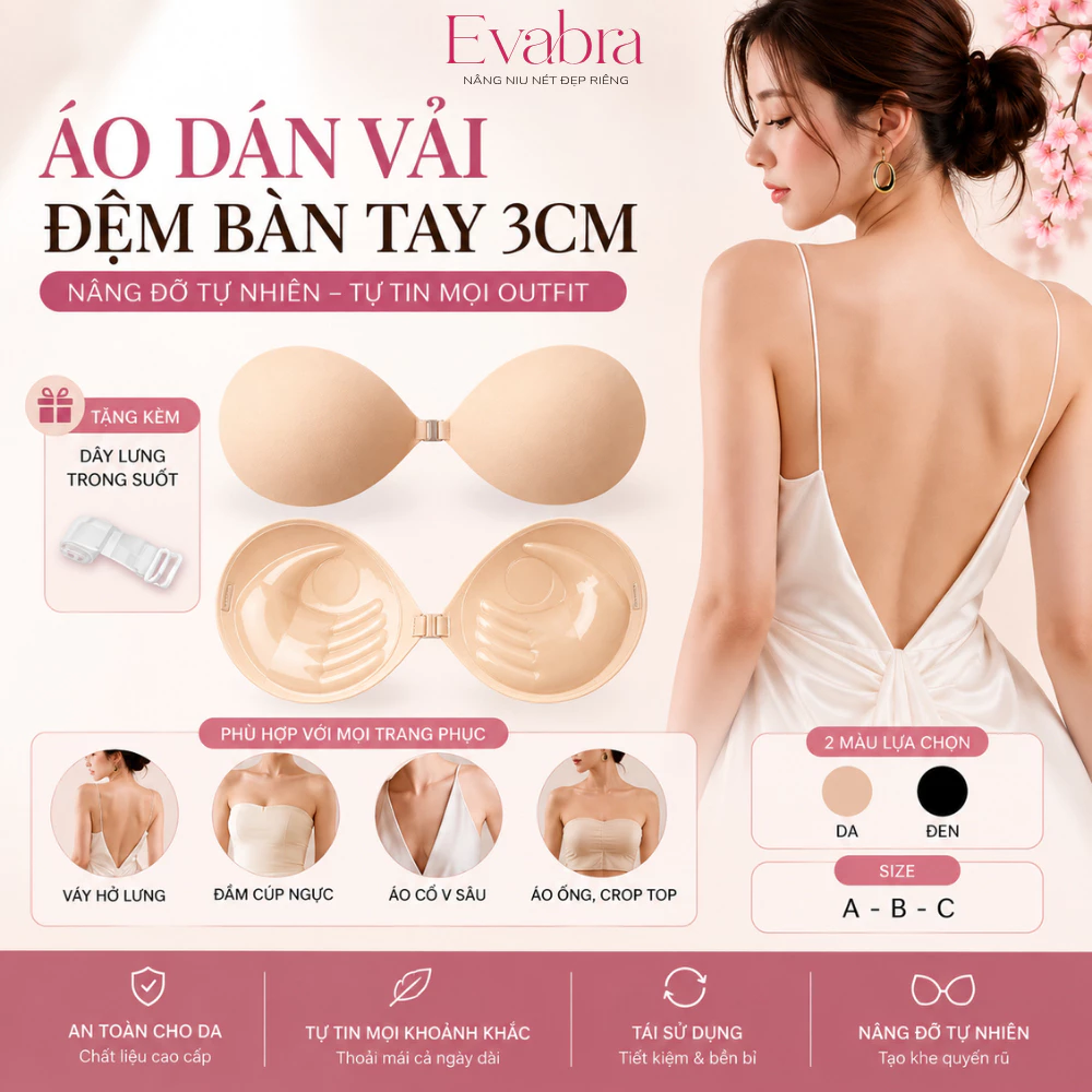 Miếng Dán Ngực EVA BRA Hình Bàn Tay Cài Tròn Tạo Khe, Siêu Dính Ôm Trọn Ngực, Thiết Kế Sóng Nâng Gom Tự Nhiên - P45