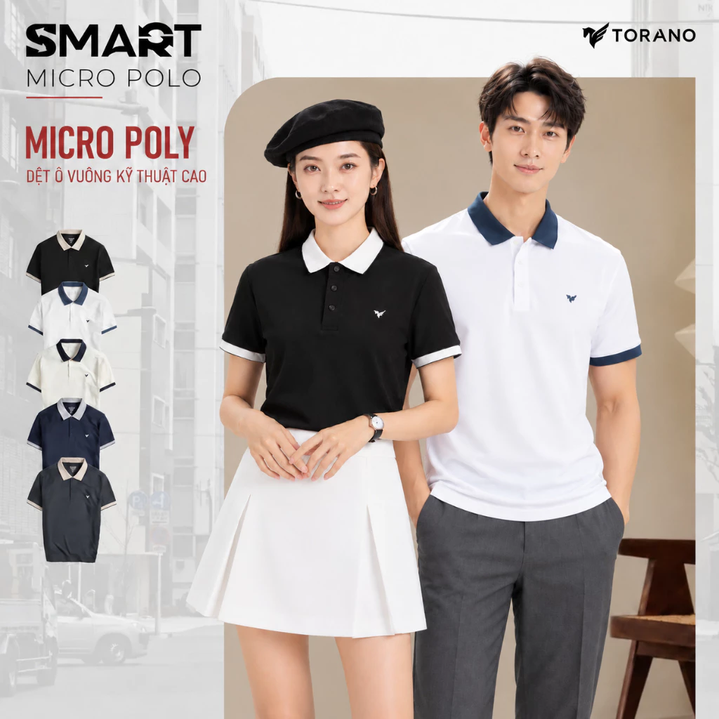 Áo polo nam TORANO COLLAR POLO Chất vải Waffle hiệu ứng tinh tế, thoáng khí, thoải mái, thanh lịch, sang trọng FSTP003