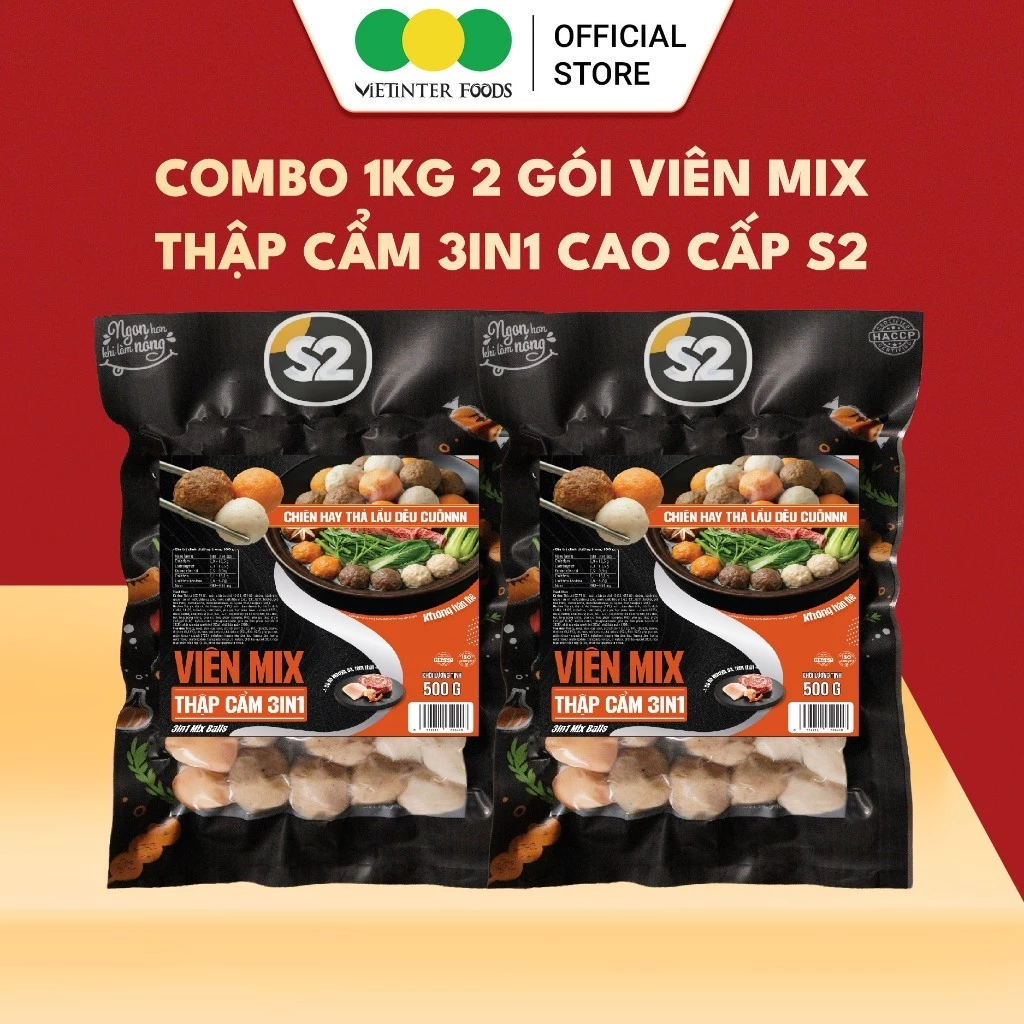 Viên Mix Thập Cẩm 3 in 1 S2 Vietinter Foods (Gói 500g)