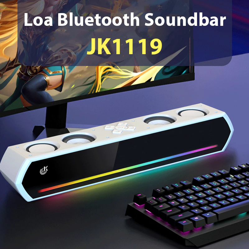 Loa bluetooth Soundbar JK1119 - 16 W bass cực căng 4 unit loa - Pin 1800 mAh - LED RGB - BH 6T
