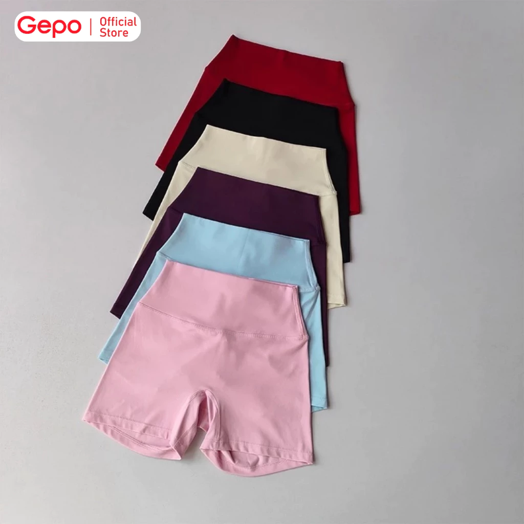GEPO Quần Short Đùi Thể Thao Tập Gym Yoga Zumba Chất Lulu Mềm Mịn Khô Tháng Cạp Cao Tôn Dáng GP127