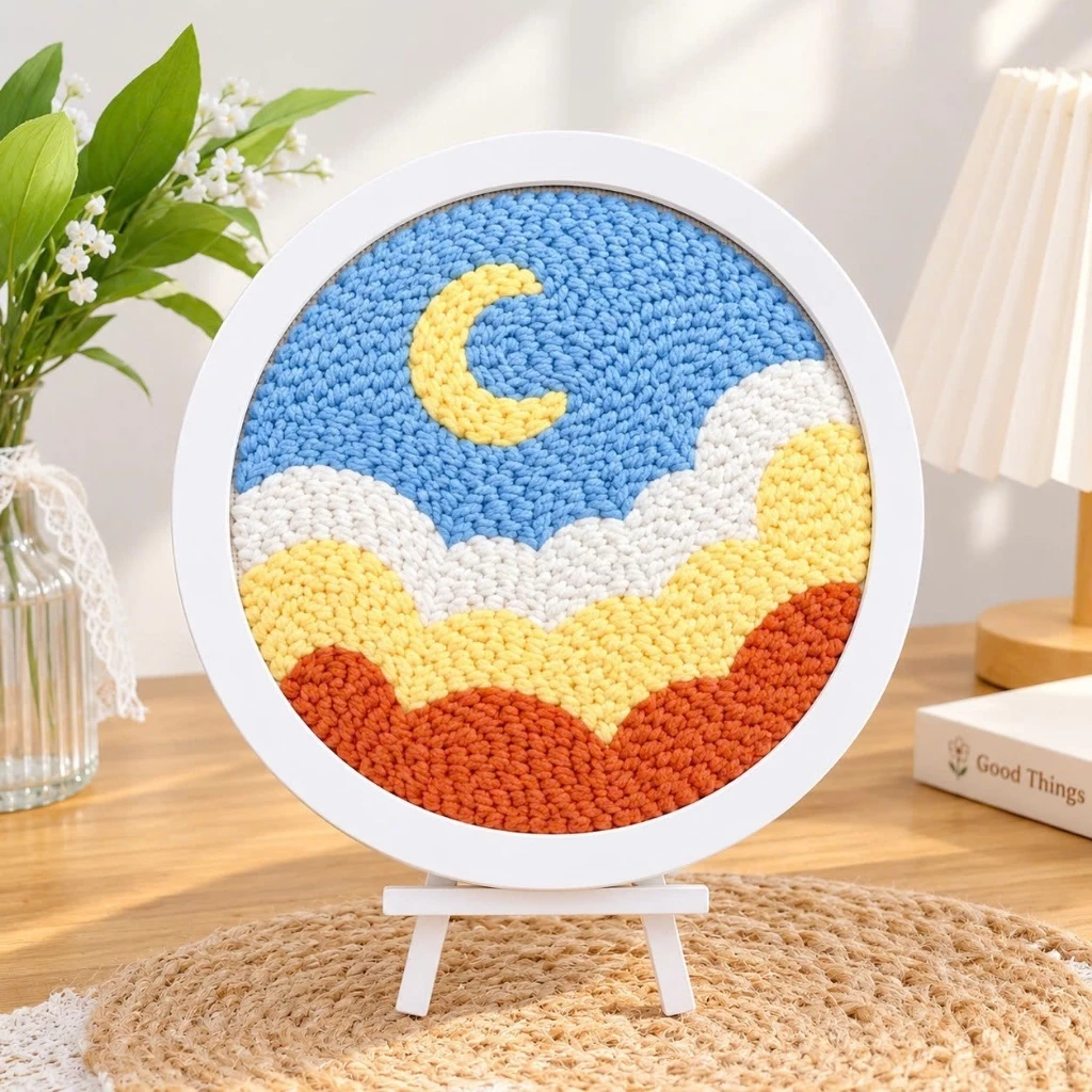 Khung ảnh, Khung tranh treo tường hình tròn Có mặt kính phong cách Hàn Quốc chất liệu cao cấp