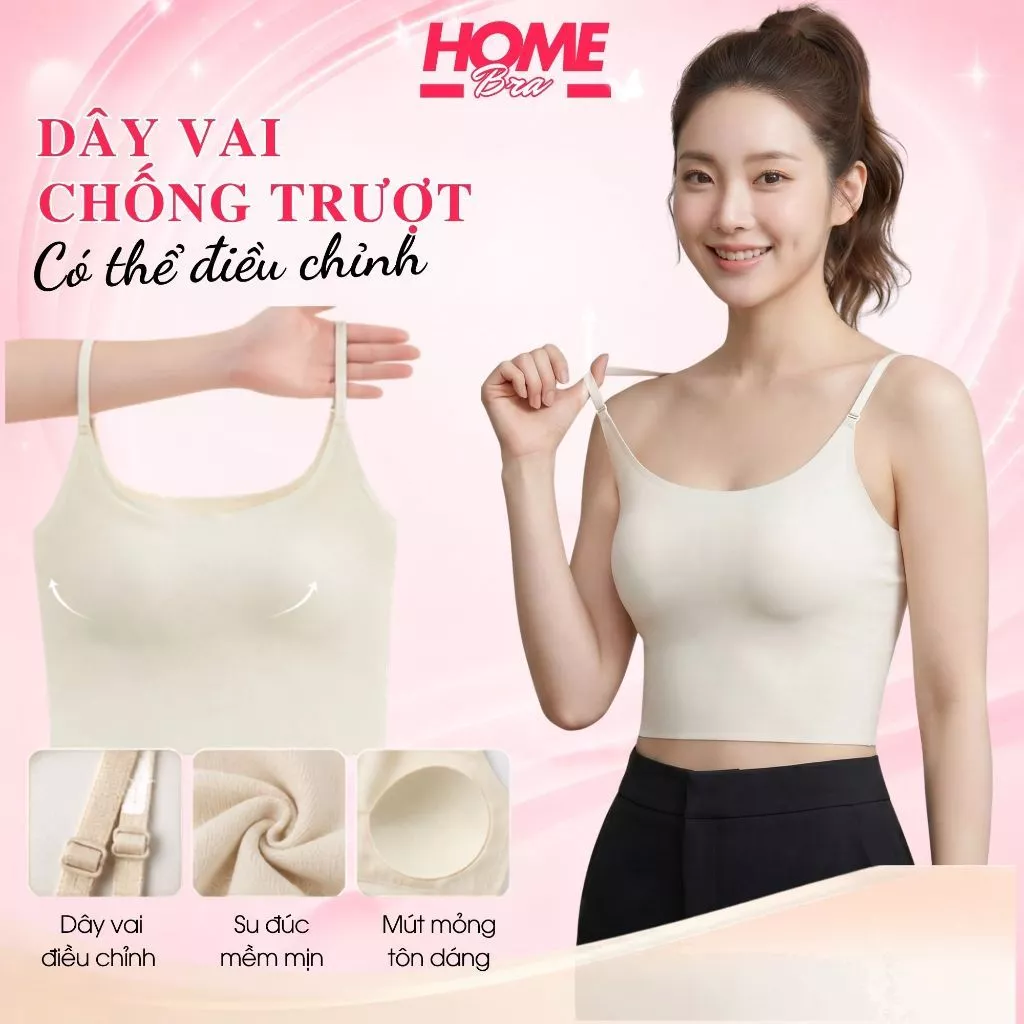Áo bra nữ su cao cấp mềm mịn thoáng mát co giãn linh hoạt đệm mút sẵn viền mỏng nhẹ tàng hình B6683