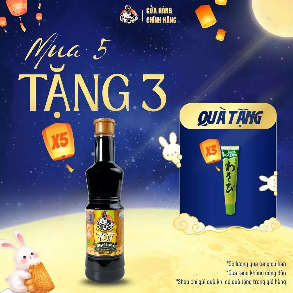 Nước Tương Truyền Thống 707 thương hiệu Ông Chà Và 500ml  - Hàng Chính Hãng