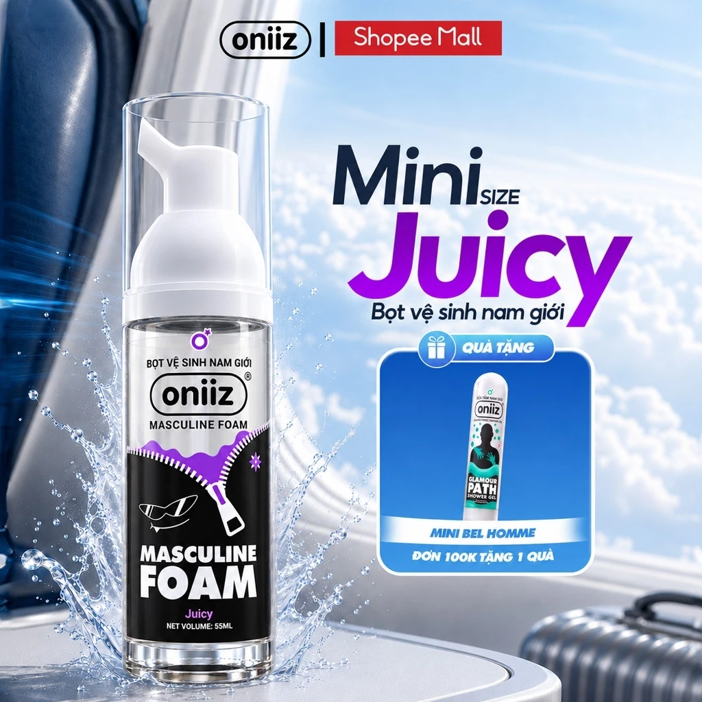 Bọt Vệ Sinh Nam Giới Oniiz Minisize Juicy 55ml - Dung Dịch Vệ Sinh Nam Tạo Bọt, Kháng Khuẩn, Khử Mùi, Hương Cocktail