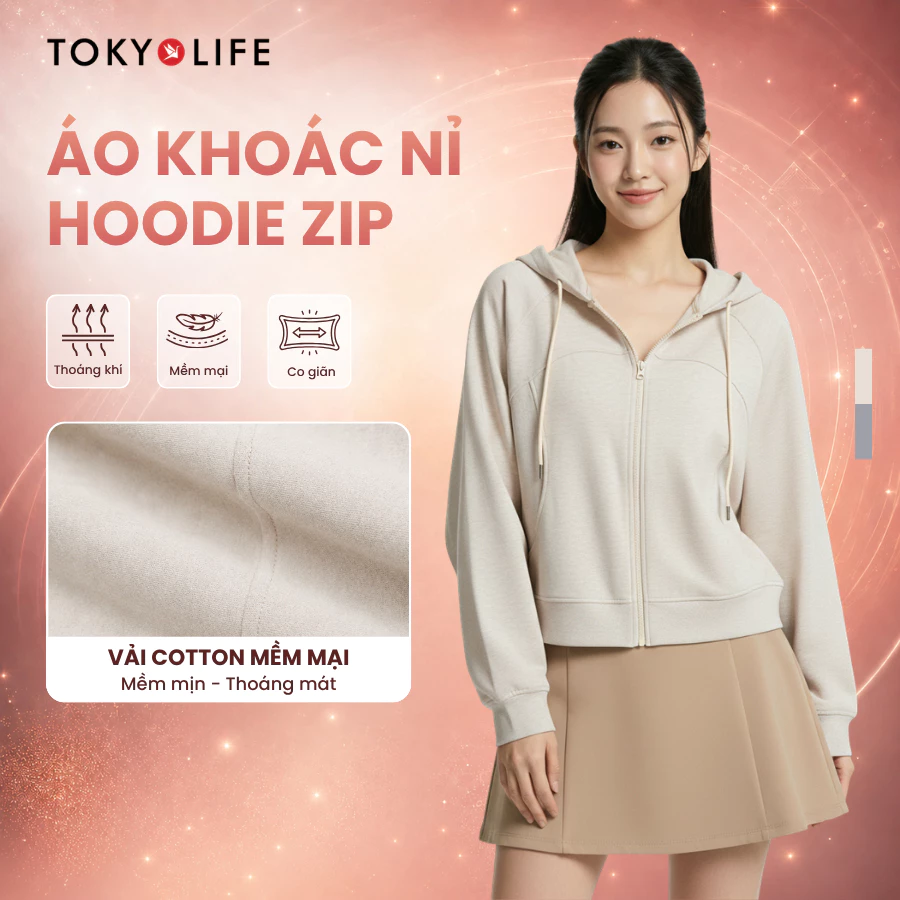 Áo khoác nữ TOKYOLIFE năng động trẻ trung mềm mại đa năng 4 mùa tiện lợi 40004136