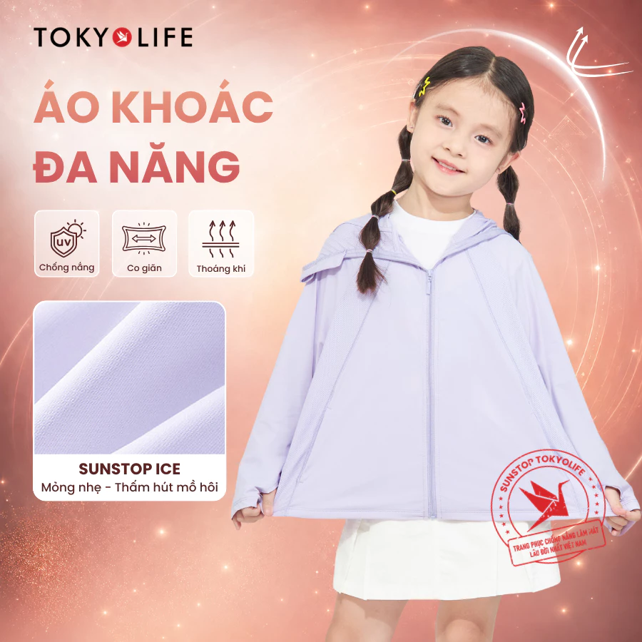 Áo khoác đa năng đi học cho bé TOKYOLIFE áo chống nắng SunStop Ice mát lạnh 40004351