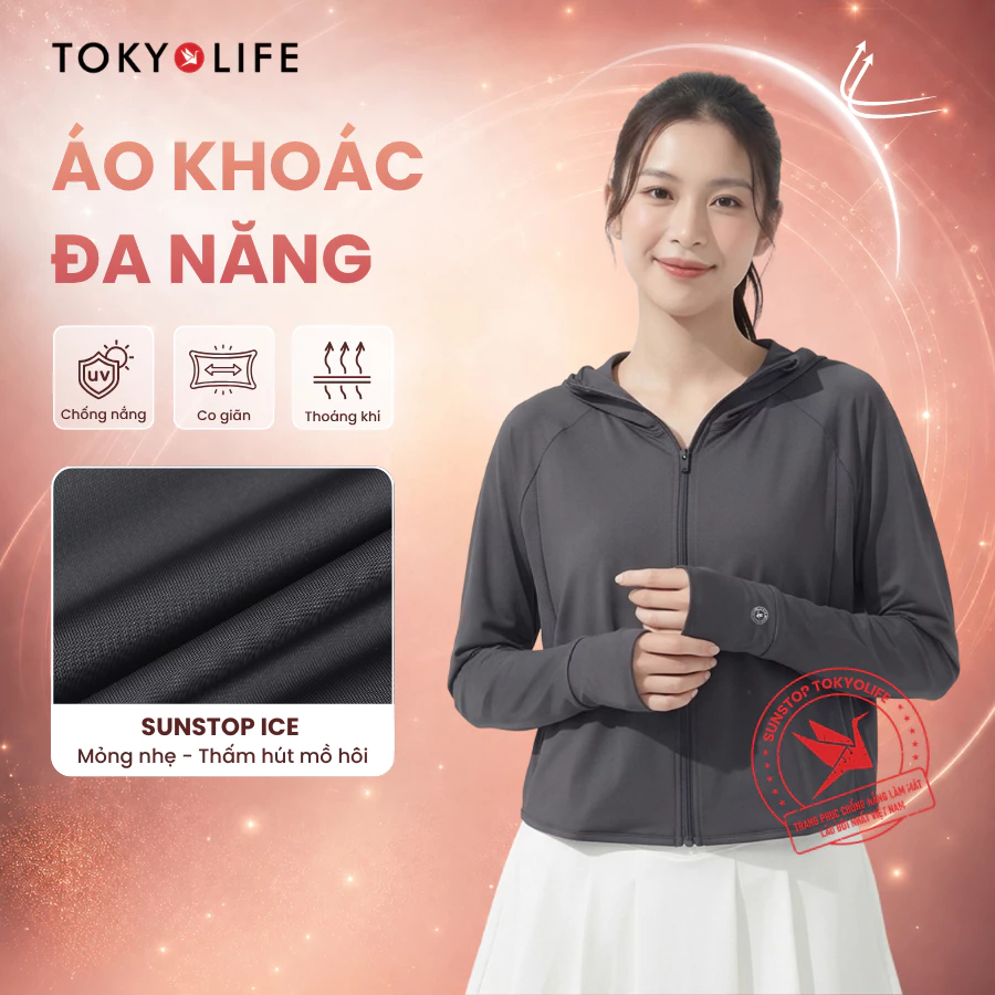 [XẢ HÀNG LẺ SIZE] Áo khoác chống nắng TOKYOLIFE SunStop Ice kiểu dáng năng động thoáng khí bảo vệ da toàn diện 40005331