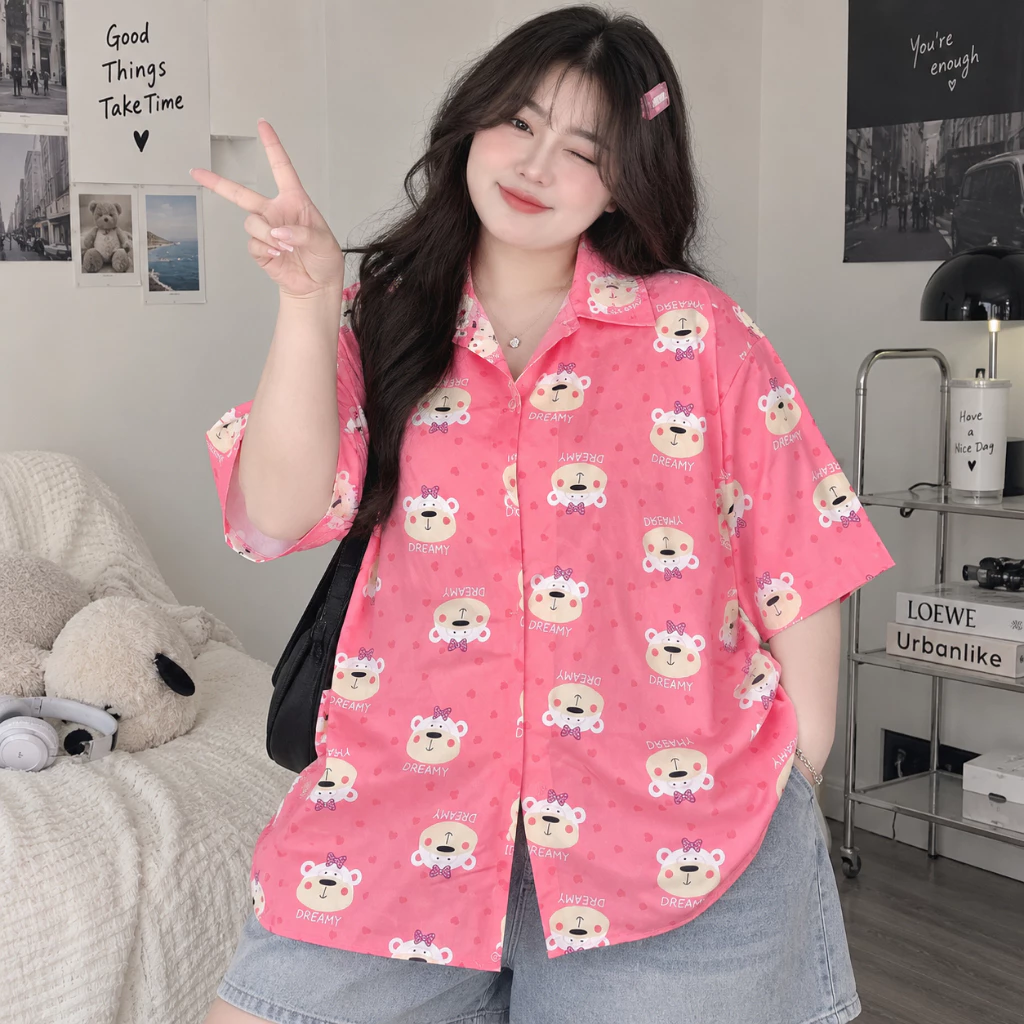 Áo Sơ Mi BIGSIZE Nam Nữ Form Rộng 65-120KG | Nhiều Mẫu, Tay Ngắn Tay Dài, Dễ Phối Đồ