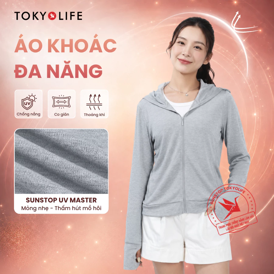 [NEW 2026] Áo khoác nữ đa năng TOKYOLIFE áo khoác chống nắng 1 lớp dáng ngắn nữ SunStop Master mũ liền 40005962