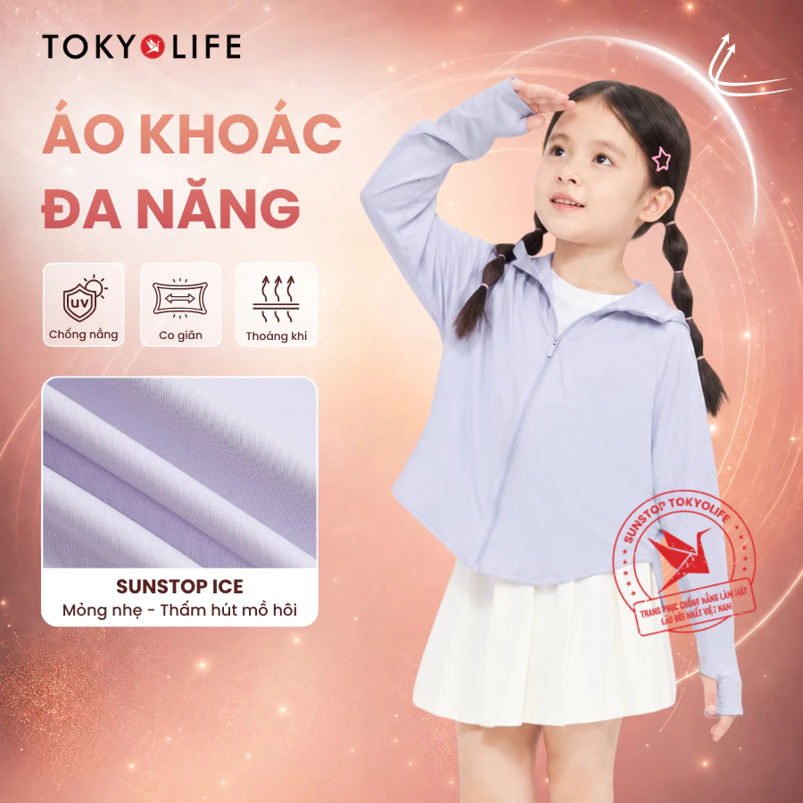 Áo chống nắng trẻ em TOKYOLIFE chống tia UV làm mát co giãn thoải mái 40006019