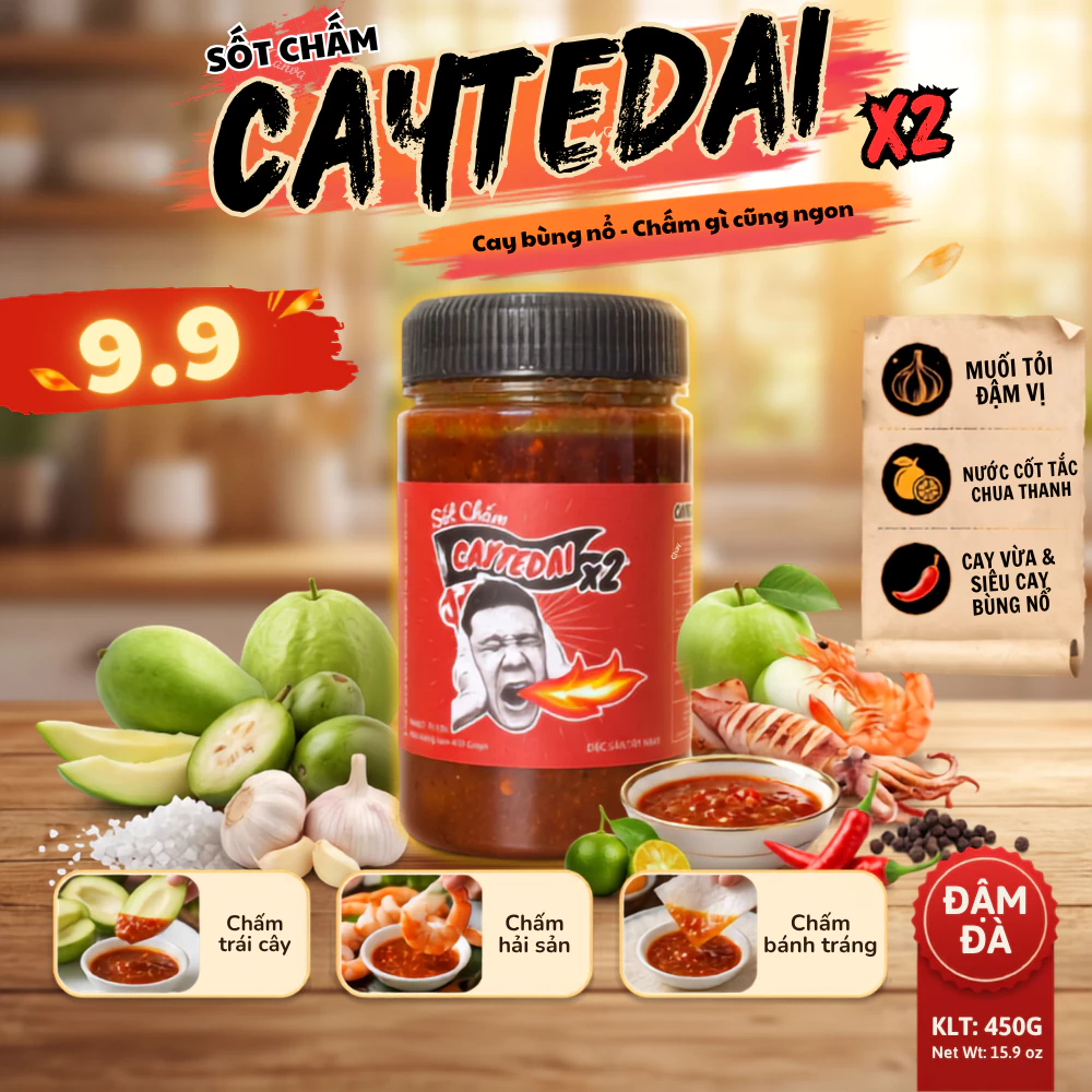 Sốt Chấm CayTeDai x2 SIÊU CAY - Sốt Muối Chấm Lâm Vlog Cay Tê Dại x2