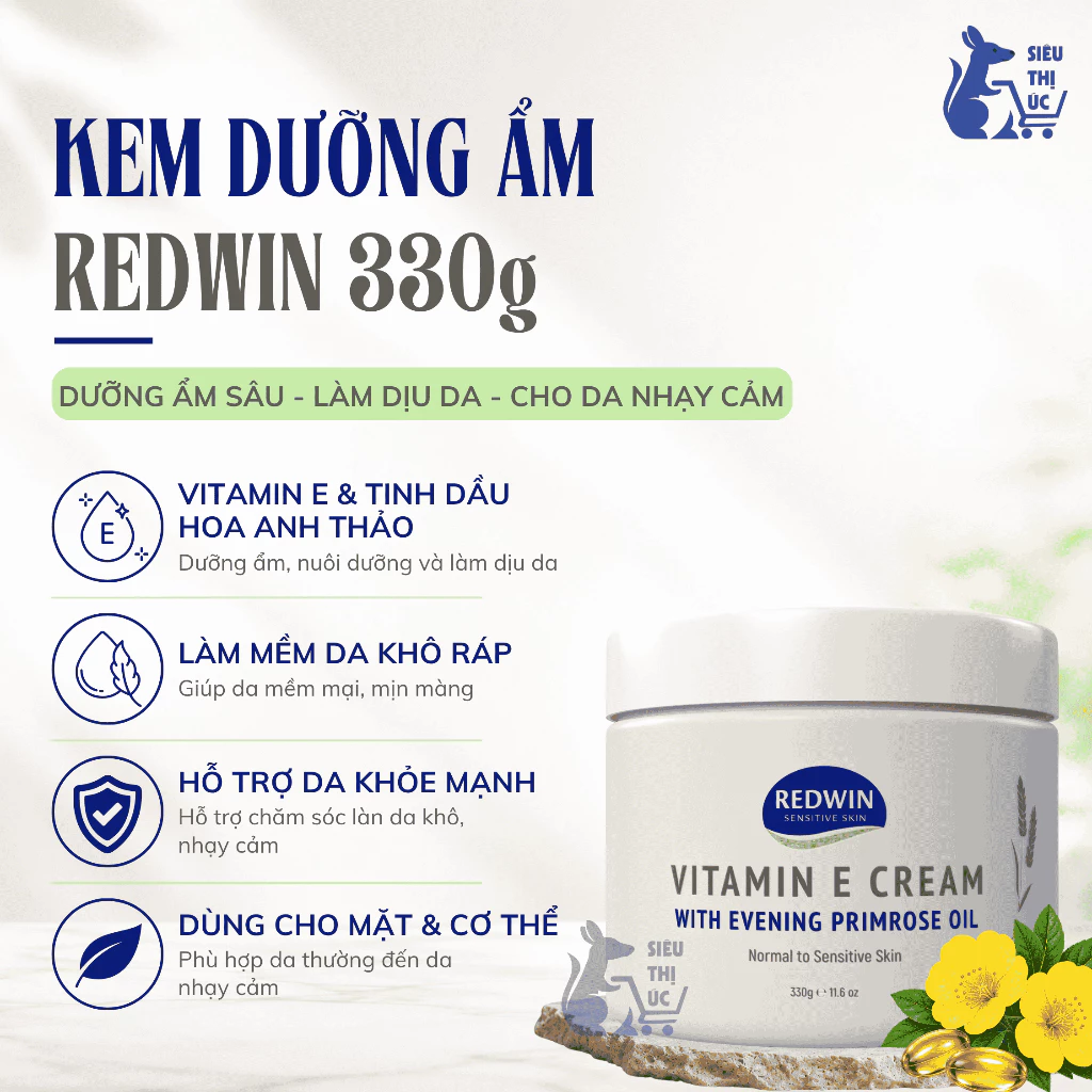 Kem Dưỡng Ẩm Redwin Vitamin E Cream