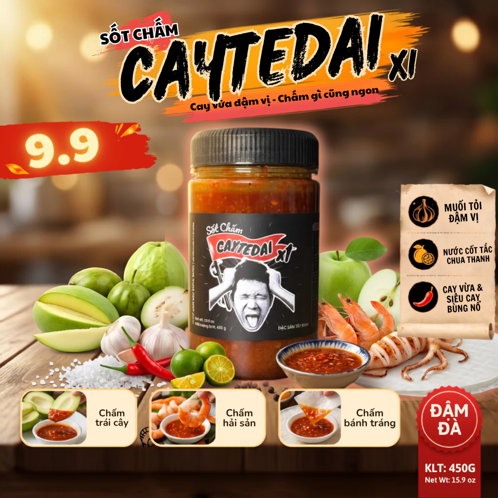 Sốt Chấm CayTeDai x1 CAY VỪA - Sốt Muối Chấm Lâm Vlog Cay Tê Dại x1