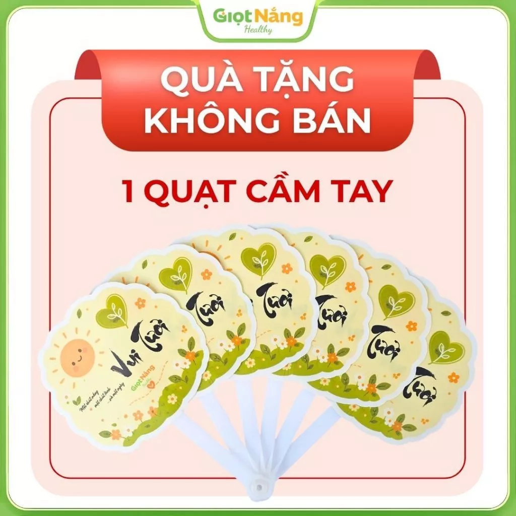 [QUÀ TẶNG KHÔNG BÁN] Quạt Nhựa Gấp Cầm Tay 6 Cánh Dễ Thương Từ Nông Sản Giọt Nắng